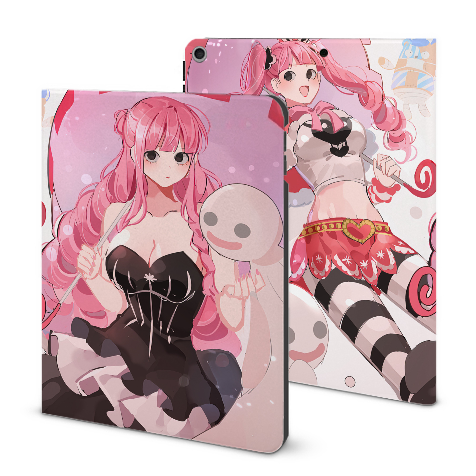 ワンピース ONE PIECE IPad ケース ブック型 PUレザー TPU 耐衝撃 軽量 薄型 ペン収納なし 全面保護 IPad 各モデル対応